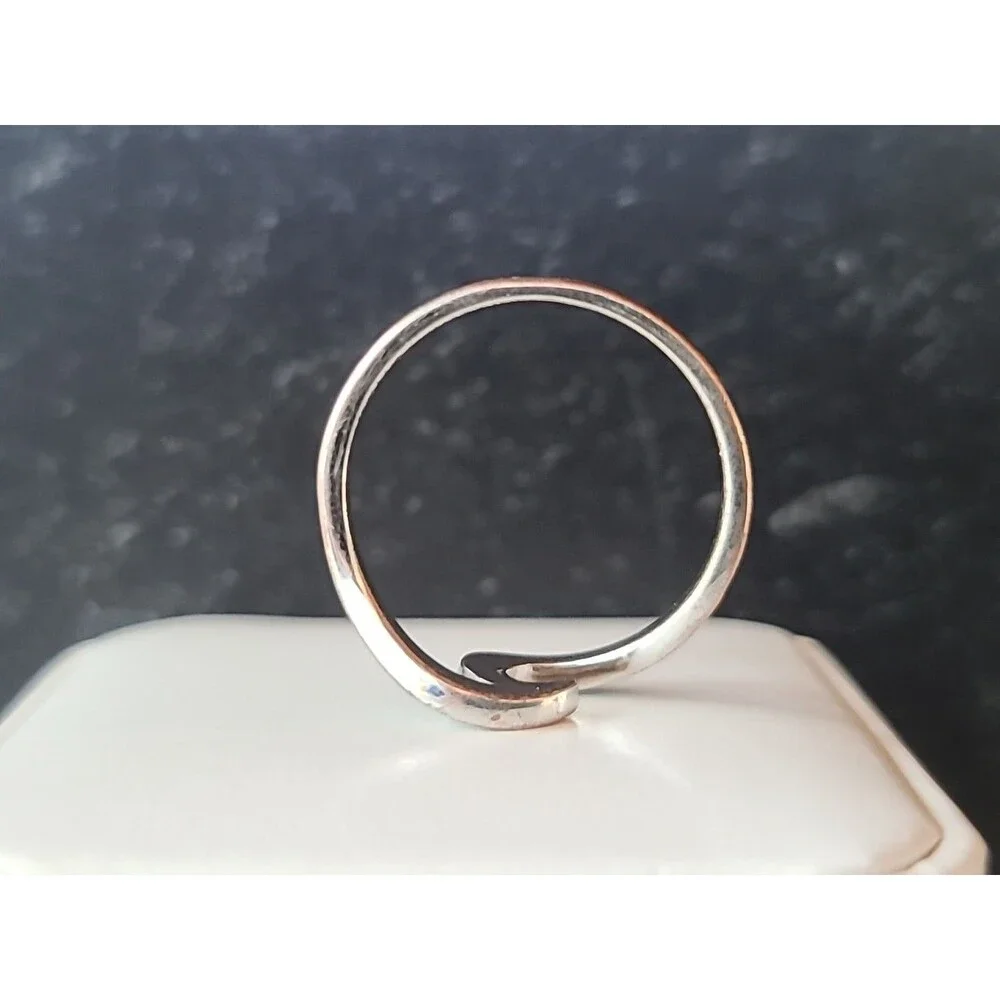 Pura Vida Silver Tone Blue Enamel Wave Ring, Size US 9.25 READ Description